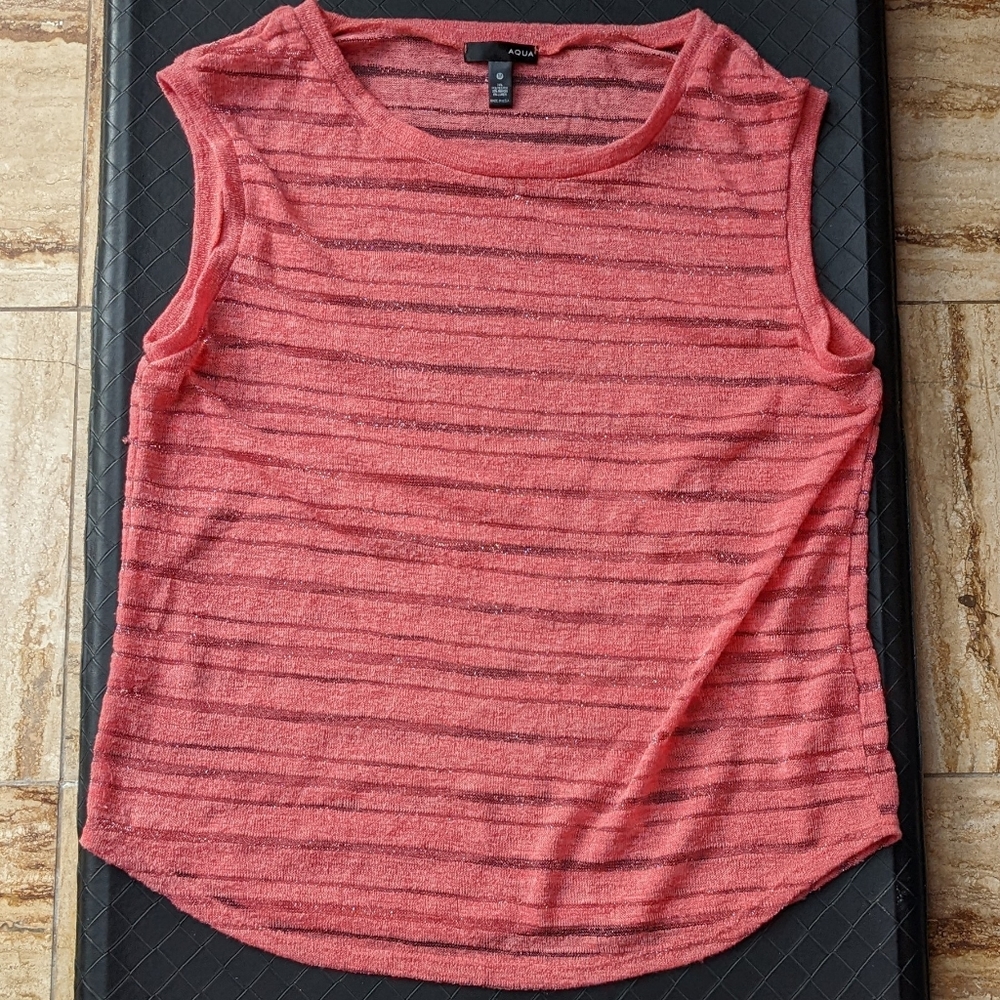 EUC Aqua sparkly sleeveless sheer Sweater